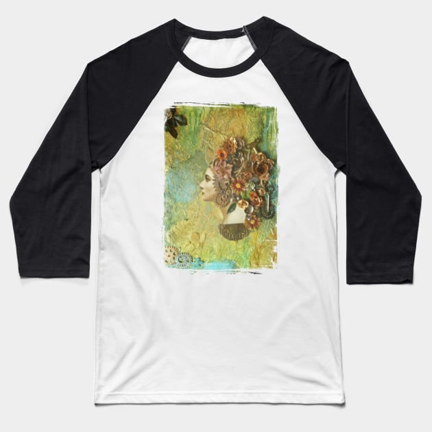 Steampunk woman painting square Baseball T-Shirt by farq